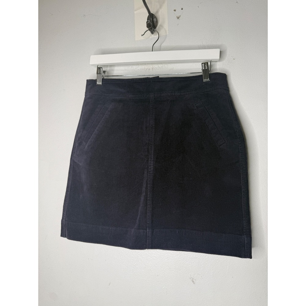 Ann Taylor LOFT Navy Blue Corduroy Mini Skirt Stretch Cotton Size 4 NWT